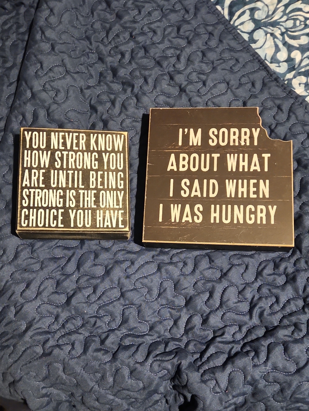Primitives by Kathy Black and White Inspirational & Humorous Wall Sign Duo